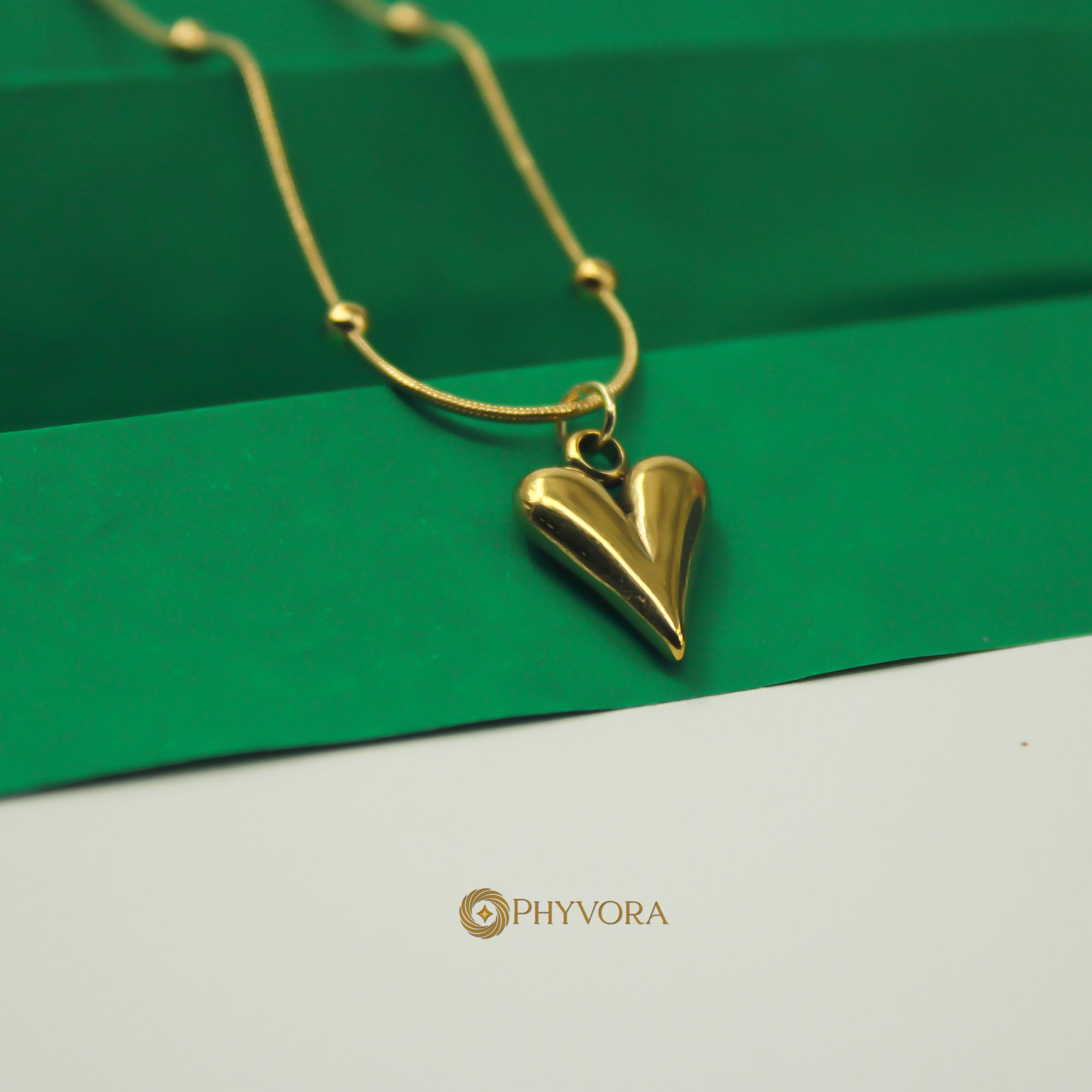 Golden Pulse Heart Necklace